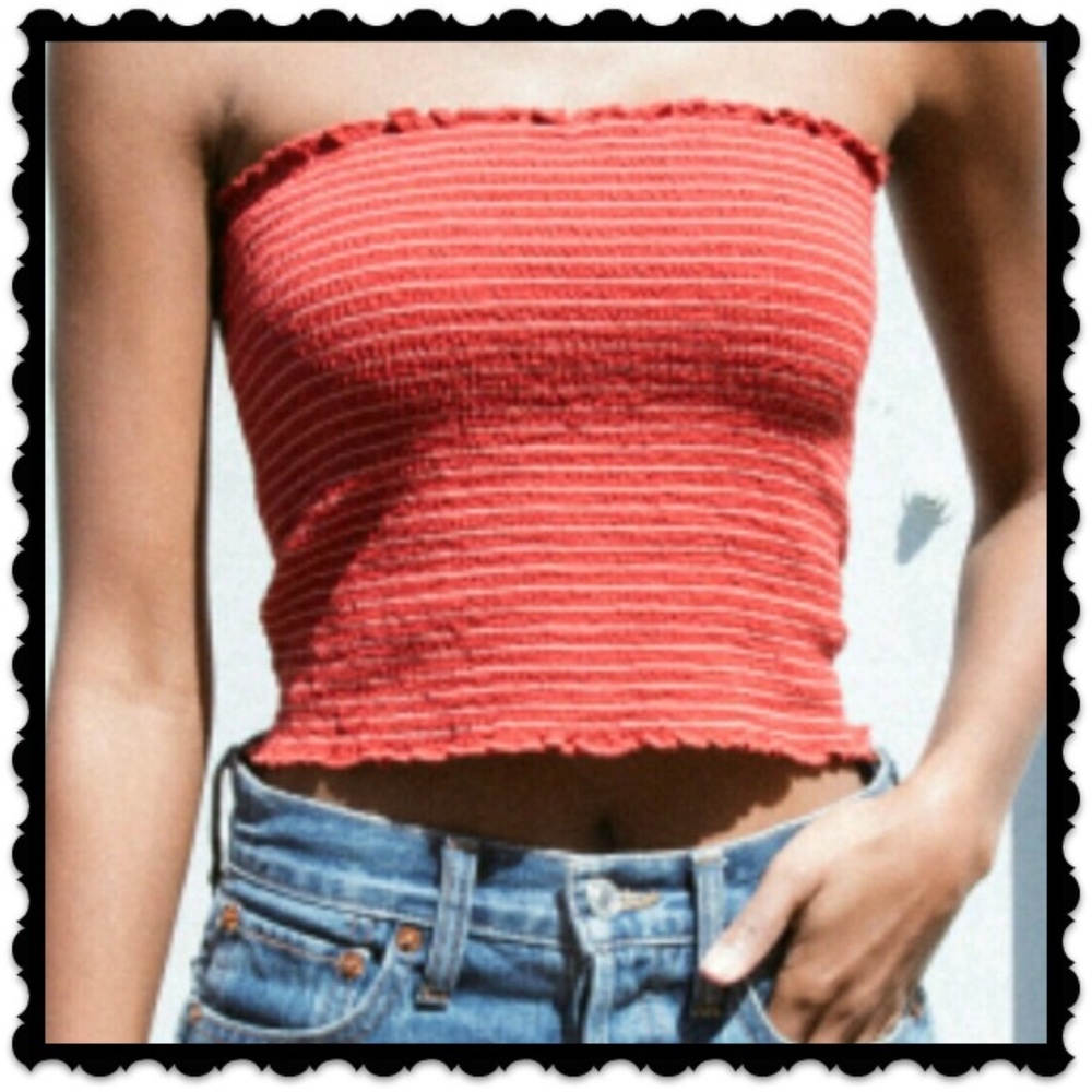 - Brandy Melville ❤ New Red Cleo Tube Top john galt